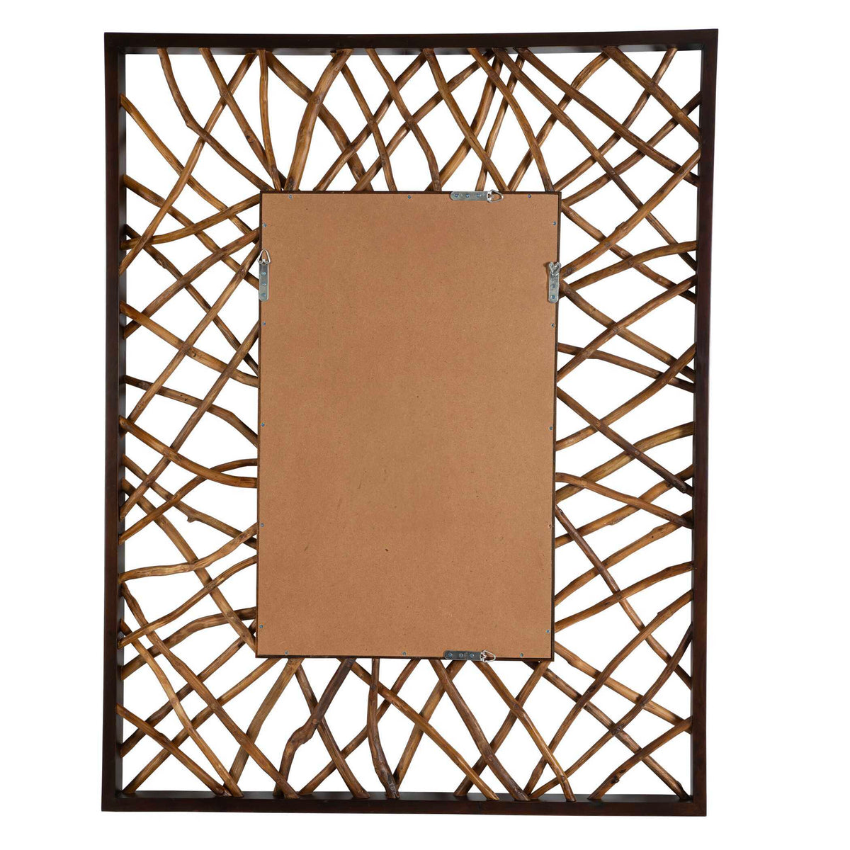 Teak Maze Rectangle Mirror - Dark Brown by Uttermost - View 5