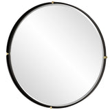 Bonded Round Mirror - Black by Uttermost - View 4