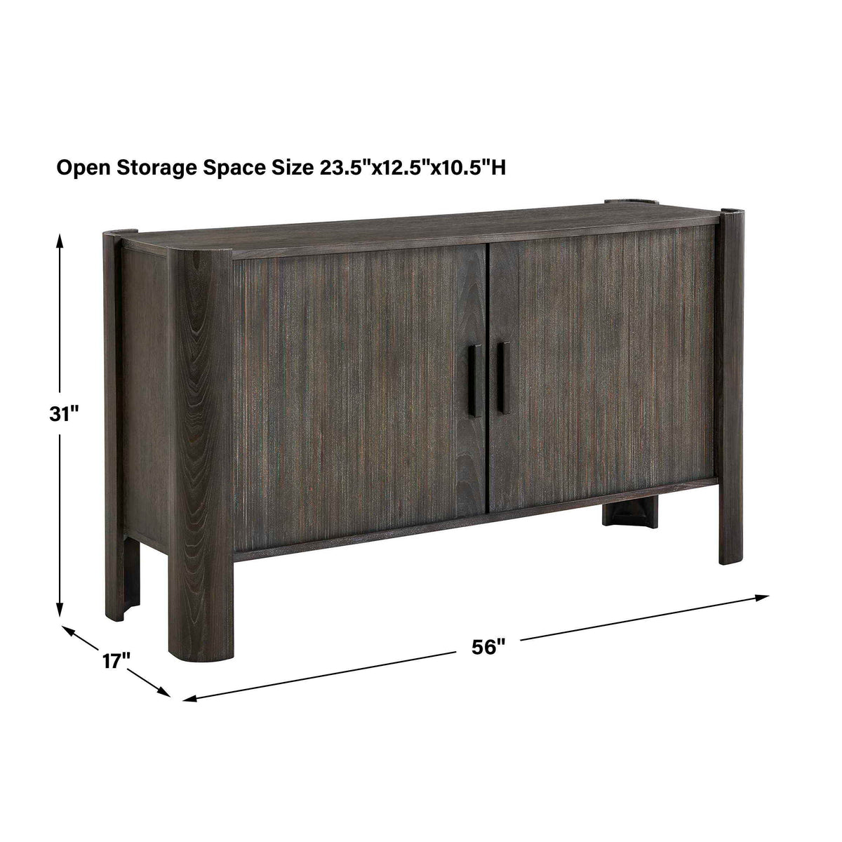 Drury 2 Door Cabinet - Dark Gray by Uttermost - View 13