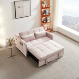 55.5" Twins Pull Out Sofa Bed Pink Velvet - W1097104080 - image - 6