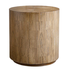 Nevis Wood Cylinder Side Table Woodtone - Light Brown by Uttermost - View 1