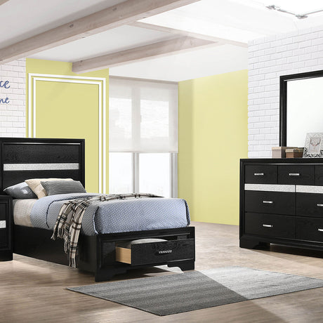Annie Black 4-piece Twin Bedroom Set - sold by Home Elegance USA