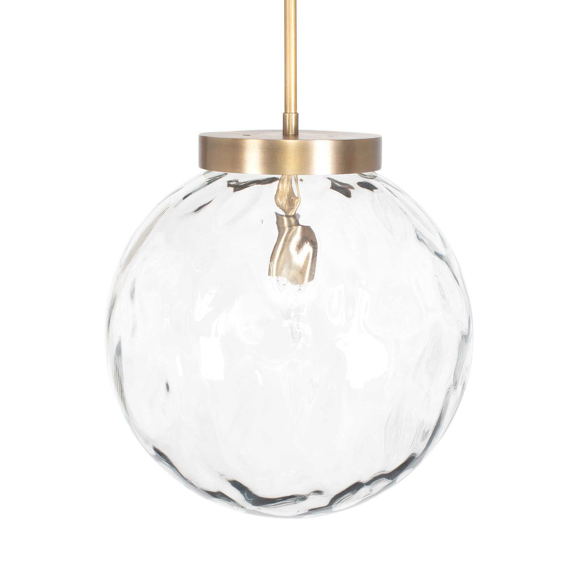 Gaia 1 Light Watered Glass Pendant Brass - Gold by Uttermost - View 4