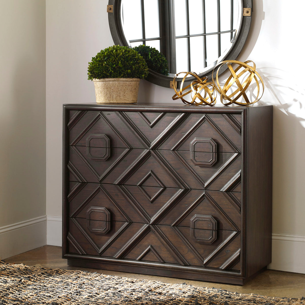 Mindra Drawer Chest - Dark Brown by Uttermost - View 2