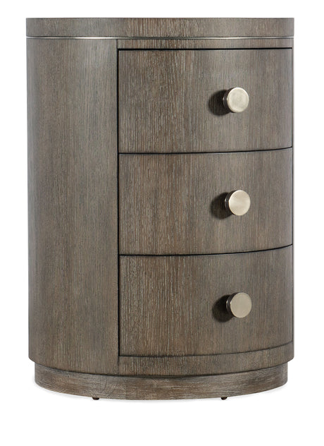 Modern Mood Round Nightstand - Dark Brown / Dark Gray by Hooker Furniture - View 1