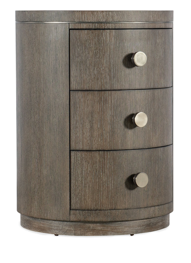 Modern Mood Round Nightstand - Dark Brown / Dark Gray by Hooker Furniture - View 1