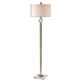 Mesita Floor Lamp Brass - Yellow / Beige by Uttermost - View 1