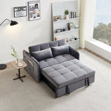 55.5" Twins Pull Out Sofa Bed Grey Velvet - W1097104077 - image - 5