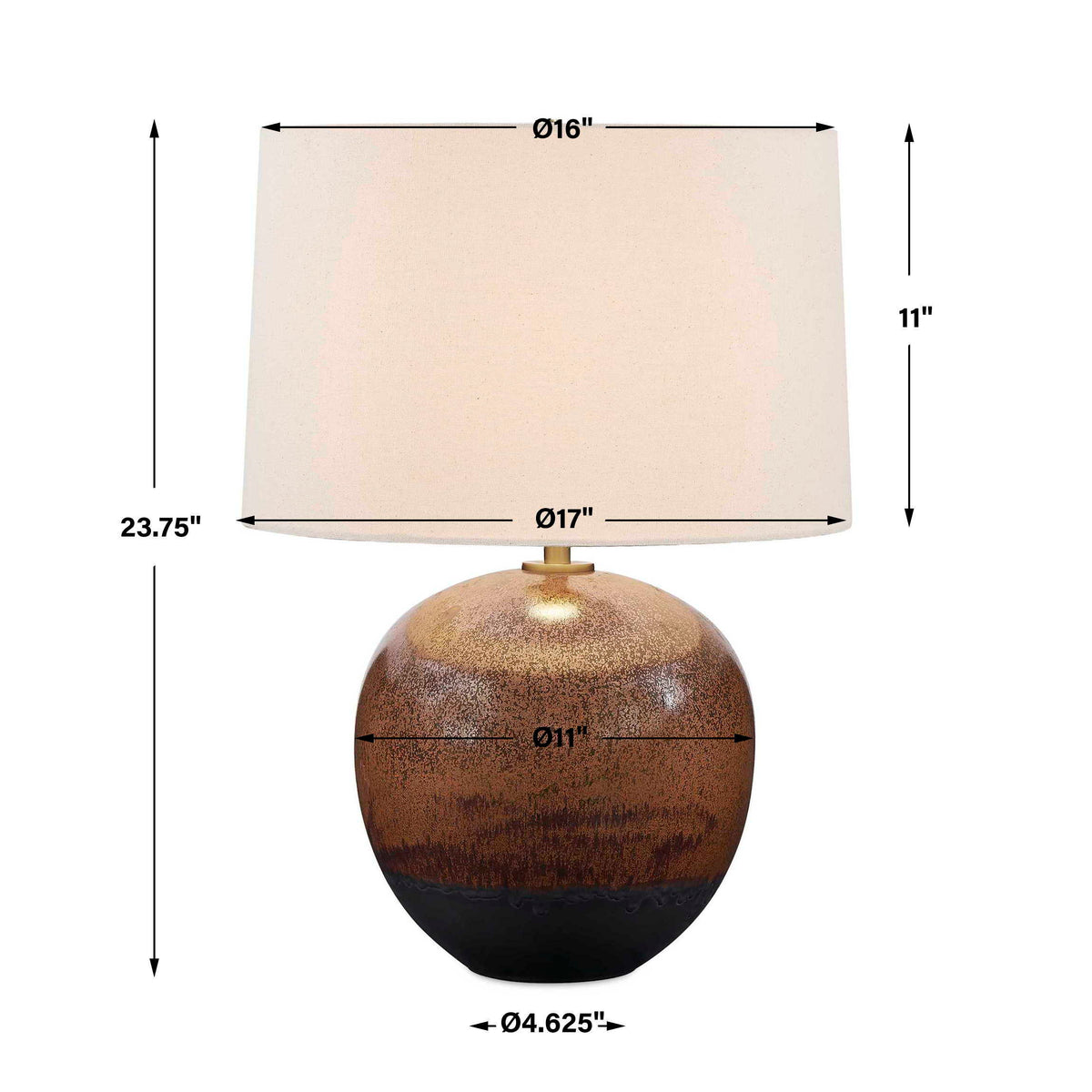 Brownell Table Lamp Rust Brown - Dark Brown by Uttermost - View 7