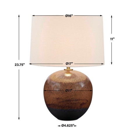 Brownell Table Lamp Rust Brown - Dark Brown by Uttermost - View 7