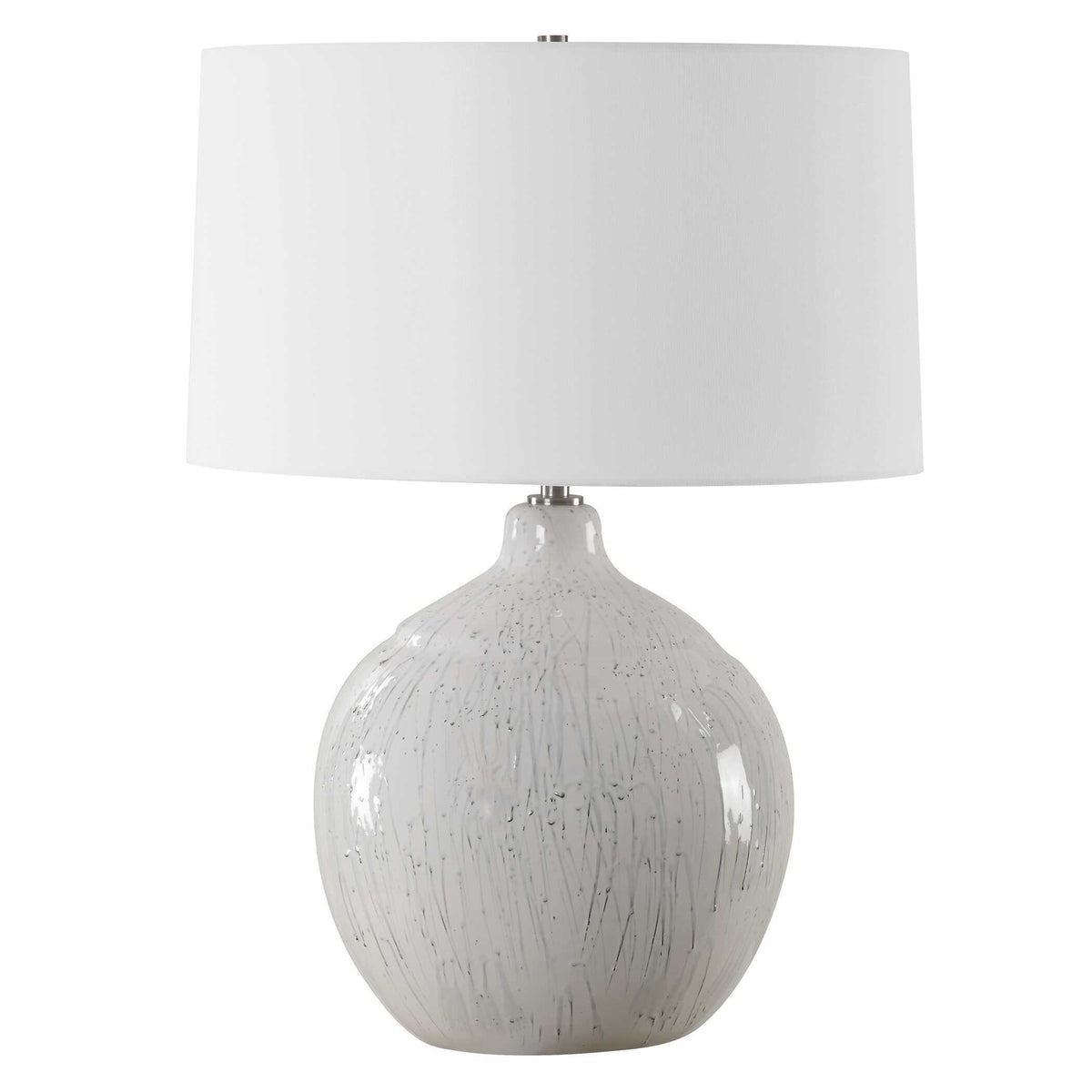 Dribble White Glaze Table Lamp by Uttermost - View 4
