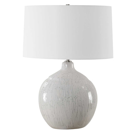 Dribble White Glaze Table Lamp by Uttermost - View 4