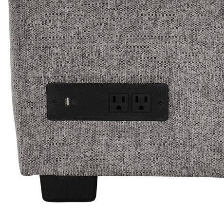 U-shaped Sectional Sofa Pull out Sofa Bed with USB Ports, Power Sockets, Storage Chaise, Light Gray Chenille, 108.6' - sold by Home Elegance USA