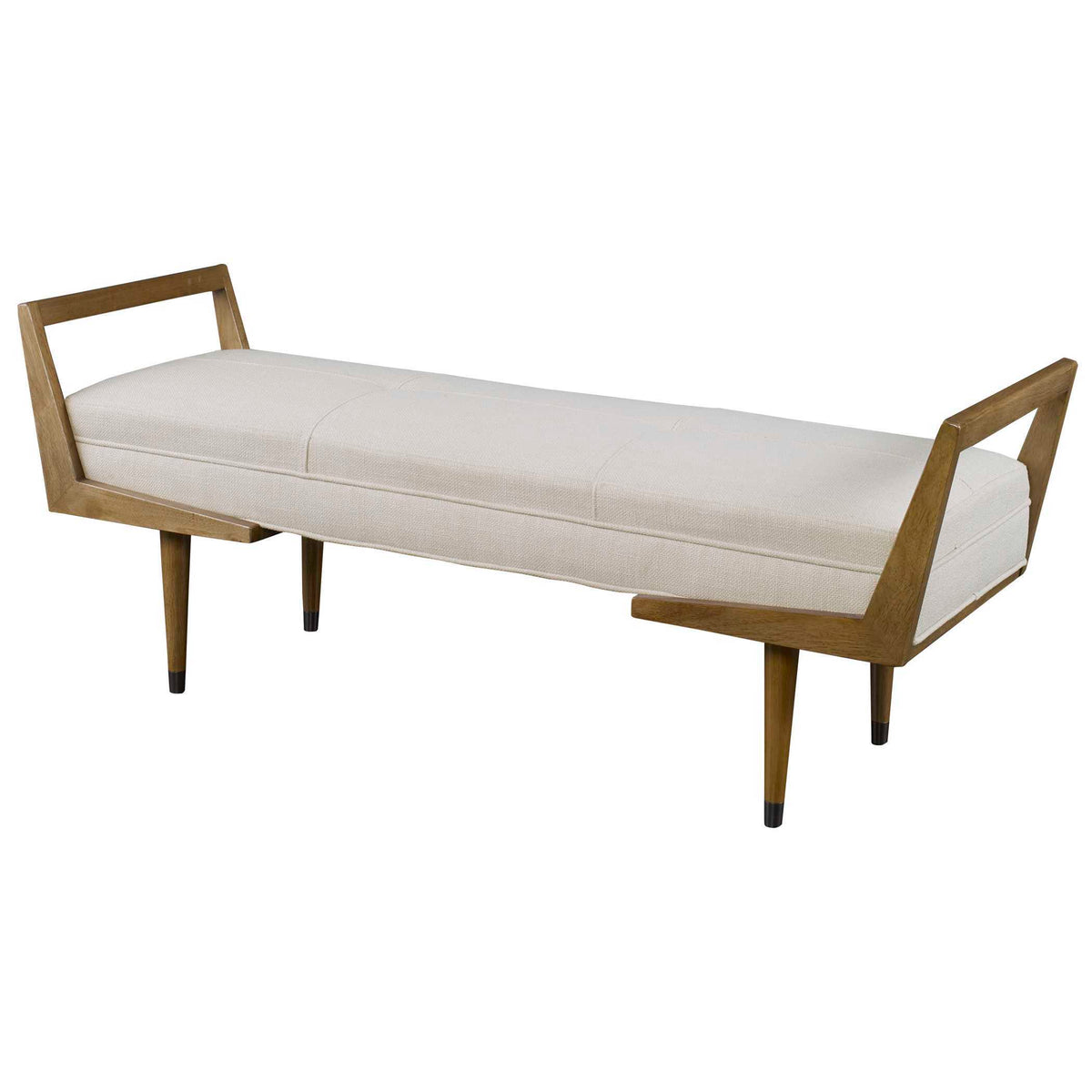 Waylon Modern Bench Ivory - White / Light Brown by Uttermost - View 4