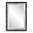 Bach Rectangle Mirror Walnut & Brass - Gold / Dark Brown by Uttermost - View 1