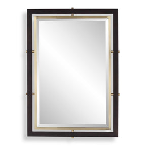 Bach Rectangle Mirror Walnut & Brass - Gold / Dark Brown by Uttermost - View 1