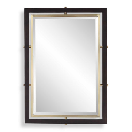 Bach Rectangle Mirror Walnut & Brass - Gold / Dark Brown by Uttermost - View 1