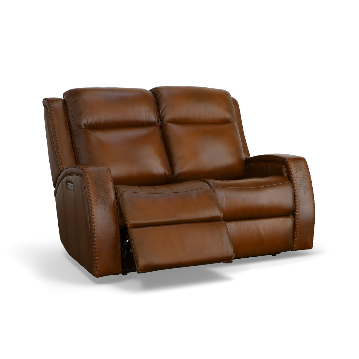 Mustang Power Loveseat With Power Headrest - Rust | Flexsteel