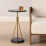 Rosston Marble Accent Table - Black / Gold by Uttermost - View 2
