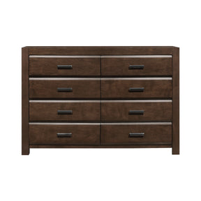 Espresso Finish 1pc Dresser with 8 Drawers Contemporary Bold Framing Wooden Bedroom Furniture