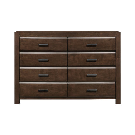 Espresso Finish 1pc Dresser with 8 Drawers Contemporary Bold Framing Wooden Bedroom Furniture