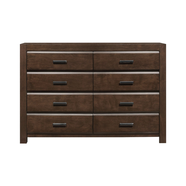 Espresso Finish 1pc Dresser with 8 Drawers Contemporary Bold Framing Wooden Bedroom Furniture