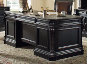 Telluride 76" Executive Desk With Wood Panels - Black by Hooker Furniture - View 1