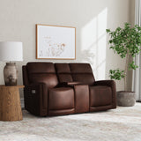 Alister Power Gliding Loveseat With Console, Power Headrests & Lumbar - Burnt Umber | Flexsteel