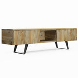 Lowry 72 inch Wide Solid Wood TV Stand in Natural For TVs up to 80 inches