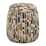 Arem Upholstered Multi-Color Ottoman Gray / Pink / White / Yellow - Gray / Beige by Uttermost - View 1