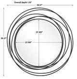 Whirlwind Round Mirror - Black by Uttermost - View 6