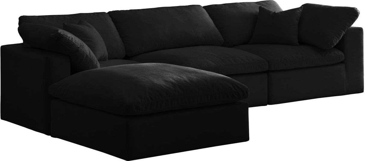 Cozy - Modular Sectional 4 Piece Cloud - Black - 634Black - Sec4A - Home Elegance USA - 6