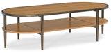 Cashiers Oval Coffee Table Almond - Light Brown by Hooker Furniture - View 1