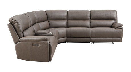 Kantu Brown Synthetic Leather Motion Sectional Sofa - sold by Home Elegance USA