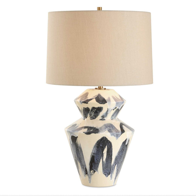 Oranda Abstract Geometric Table Lamp - Blue / White by Uttermost - View 1