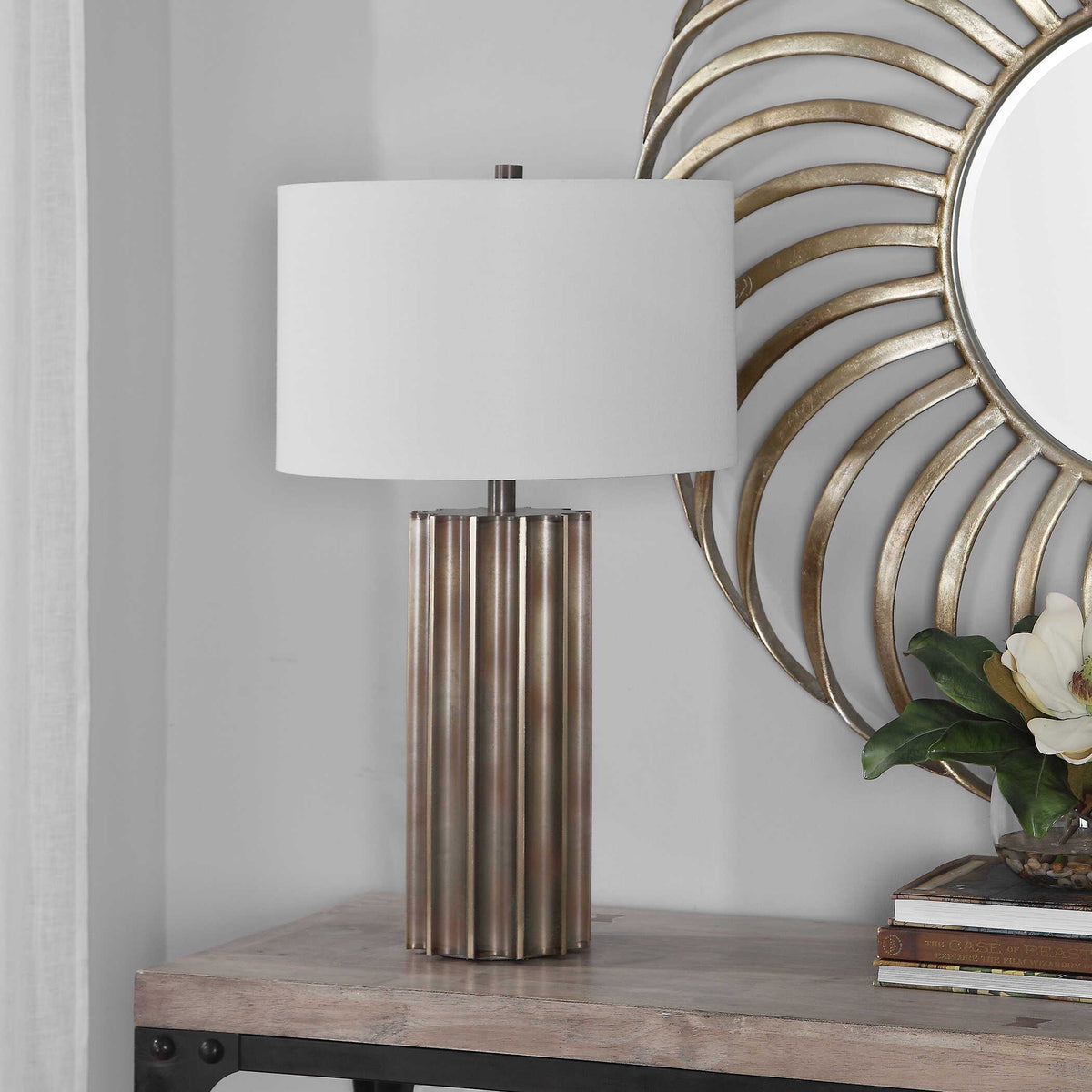 Khalio Gun Metal Table Lamp - Dark Brown / Silver by Uttermost - View 4