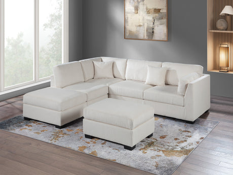 Contemporary Sectional Sofa Set Reversible L/R Chaise Sofa Beige Corduroy Upholstered Pillows Living Room Furniture - sold by Home Elegance USA