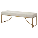 Swale Ivory Leather Bench - Beige by Uttermost - View 4