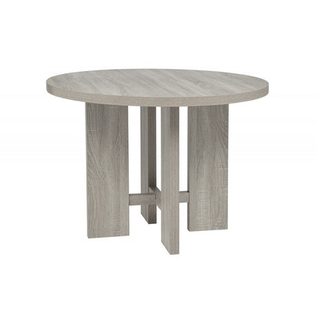 Farmhouse Style 5pc Round Dining Set, 42' Wood Round Dining Table and 4 Upholstered Side Chair, Gray - sold by Home Elegance USA