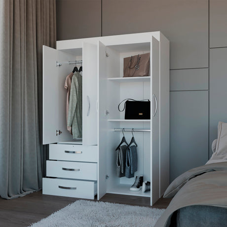 Mobile Velvet Armoire, Bedroom, White - sold by Home Elegance USA