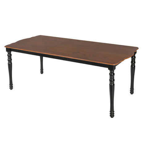 7-Piece Dining Table Set, 60inch to 78inch Extendable Wood Dining Table with Removable Leaf, Kitchen Table Set with 6 Upholstered Side Chair, Dining Table Set for 6 - sold by Home Elegance USA