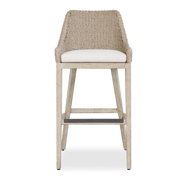 Paloma Outdoor Wicker Bar Stool Gray / White - Light Brown / White by Uttermost - View 1