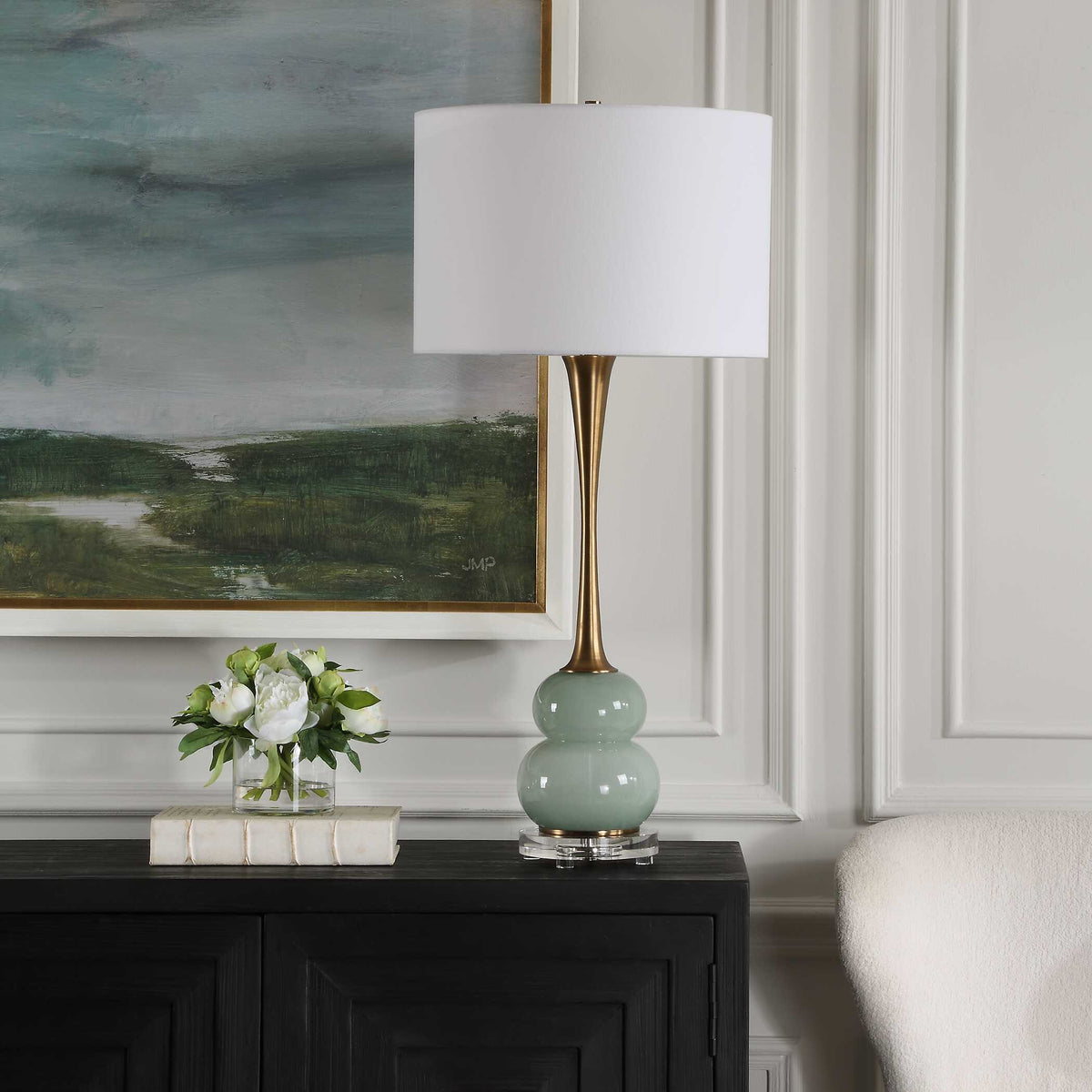 Sanctuary Green Gray Table Lamp by Uttermost - View 3