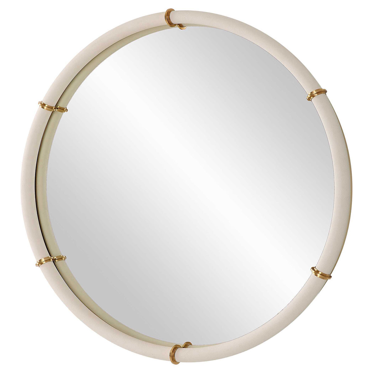 Cyprus Round Mirror - White by Uttermost - View 4