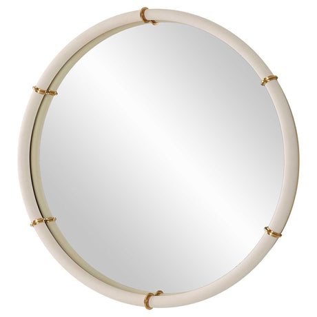 Cyprus Round Mirror - White by Uttermost - View 4