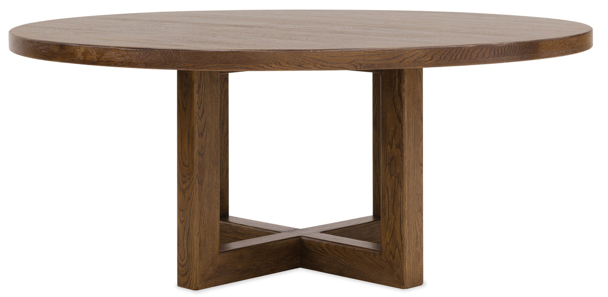 Driftwood 72" Round Dining Table Worn Saddle - Dark Brown by Hooker Furniture - View 4