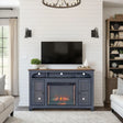 66 in Fireplace TV Stand for TVs up to 80 inches, Corduroy Blue Finish - sold by Home Elegance USA
