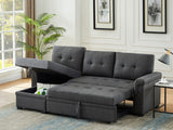 Destiny Dark Gray Linen Reversible Sleeper Sectional Sofa with Storage Chaise - B061S00078 - Home Elegance USA - 2