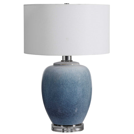 Blue Waters Ceramic Table Lamp - Blue / White by Uttermost - View 4