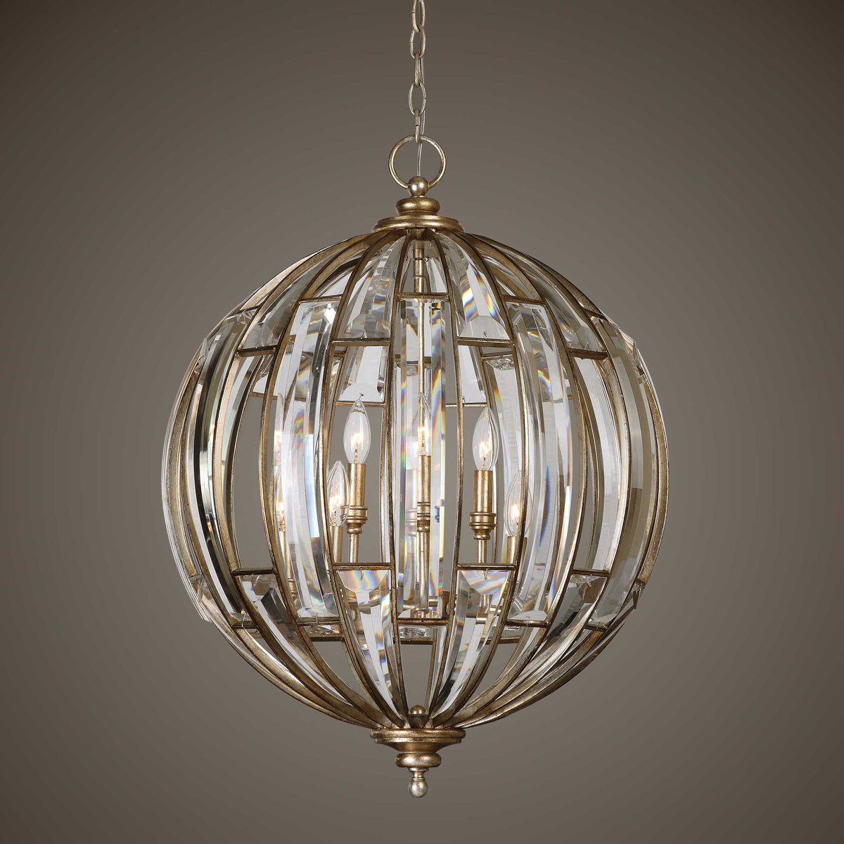 Vicentina 6 Light Sphere Pendant - Gold / Silver by Uttermost - View 3